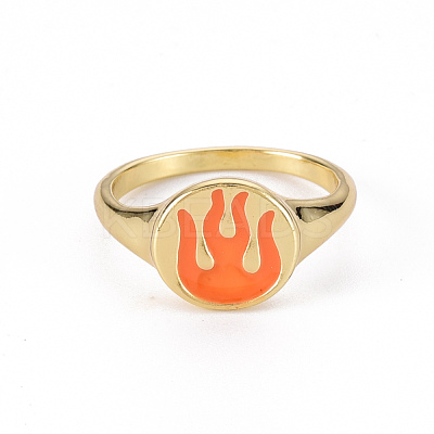Alloy Enamel Wide Band Rings RJEW-N034-002-RS-1