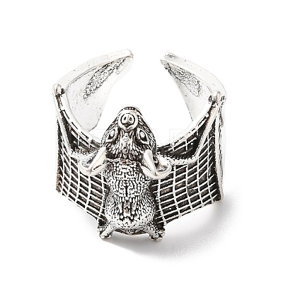 Alloy Bat Open Cuff Rings for Men Women LS-RJEW-G286-02AS-1