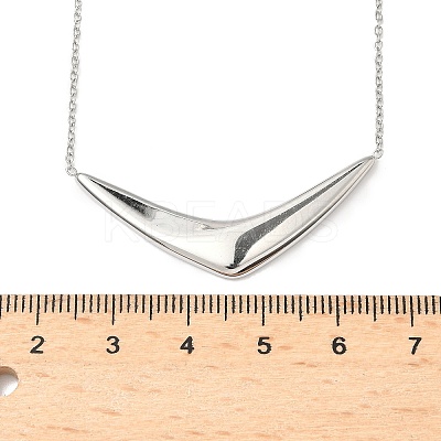 304 Stainless Steel V Shaped Pendant Necklaces for Women NJEW-Z086-01P-1