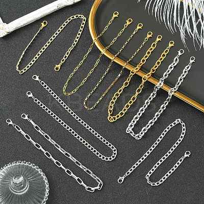 8Pcs Aluminum Curb Chains Pendant Decorations HJEW-CJ00081-1