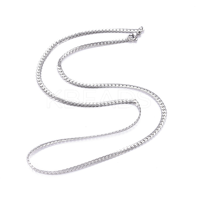 Non-Tarnish Men's 304 Stainless Steel Cuban Link Chain Necklaces LS-NJEW-G340-01P-1