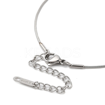 Non-Tarnish 304 Stainless Steel Hollow Heart Pendant Necklace with Round Snake Chains NJEW-M202-05P-1