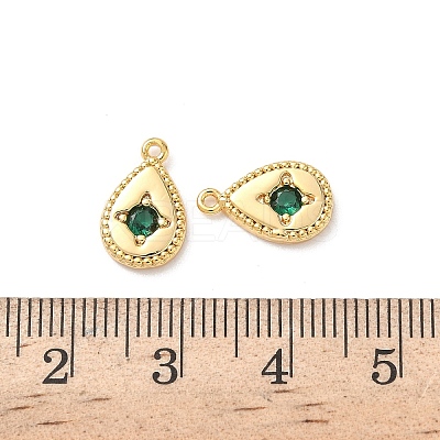 Brass Micro Pave Cubic Zirconia Charms KK-D504-20B-G-1