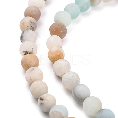 Natural Flower Amazonite Beads Strands X-G-G692-01F-6mm-1