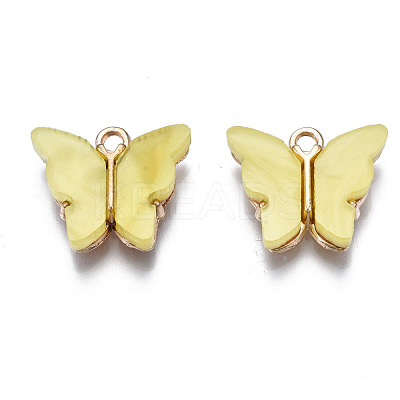 Alloy Acrylic Pendants ENAM-R136-01D-1
