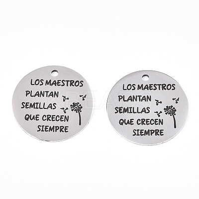 Non-Tarnish 201 Stainless Steel Pendants STAS-T064-38P-31-1
