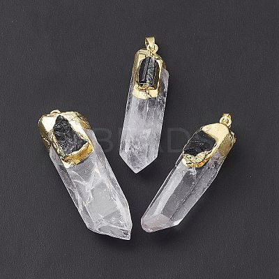 Natural Quartz Crystal Pointed Big Pendants G-P491-12G-1