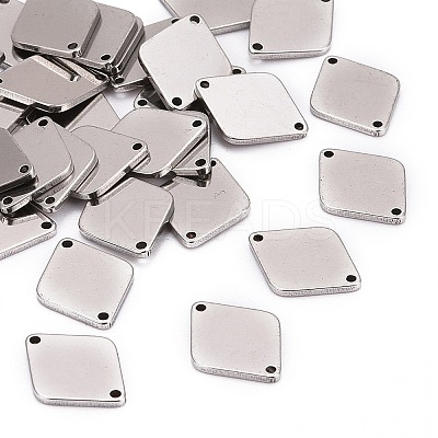 Tarnish Resistant Smooth Surface Stainless Steel Rhombus Stamping Blank Tag Links connectors LS-STAS-R064-72-1