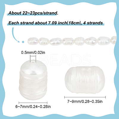 4 Strands Natural Cultured Freshwater Pearl Beads Strands PEAR-SC0001-13-1
