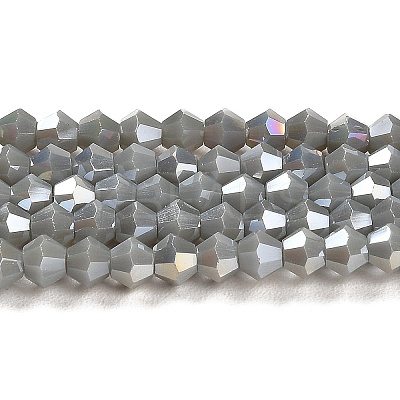 Opaque Solid Color Electroplate Glass Beads Strands GLAA-F029-P4mm-A-M-1