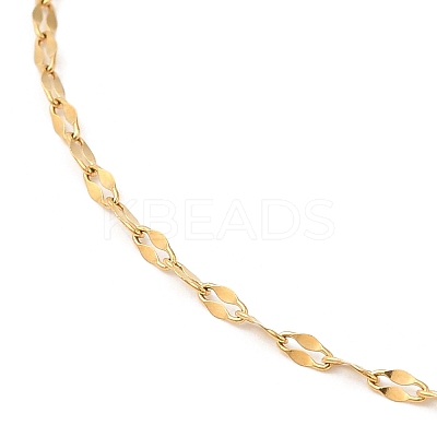 304 Stainless Steel Dapped Chain Necklace for Women NJEW-G104-02G-1