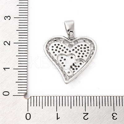 Rack Plating Brass Micro Pave Cubic Zirconia Pendants KK-M082-03P-1
