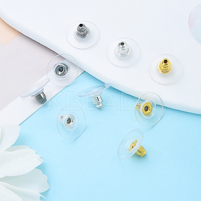 100Pcs Brass Bullet Clutch Earring Backs with Pad KK-YW0002-43G-1