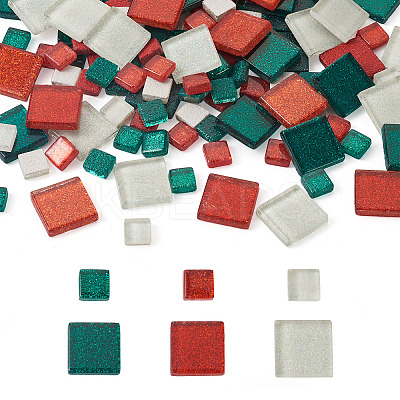 272Pcs 2 Style Square Transparent Glass Cabochons GLAA-EL0001-01C-1