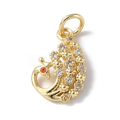 Brass Micro Pave Cubic Zirconia Charms ZIRC-F131-20G-1