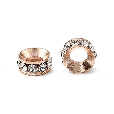 Brass Rhinestone Spacer Beads RB-A020-7mm-01RG-1