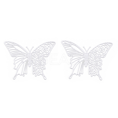 Spray Painted 430 Stainless Steel Filigree Pendants STAS-TAC0018-25A-1