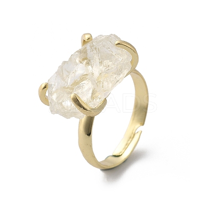 Natural Lemon Quartz Finger Rings RJEW-B122-01G-05-1