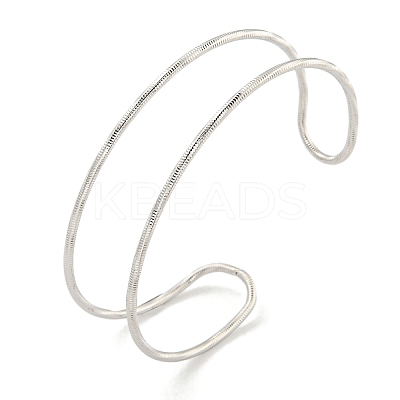 Non-Tarnish Hollowed 304 Stainless Steel Cuff Bangles BJEW-P331-07P-1