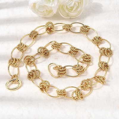 13MM Brass Oval Link Chain Necklaces NJEW-L013-02G-1