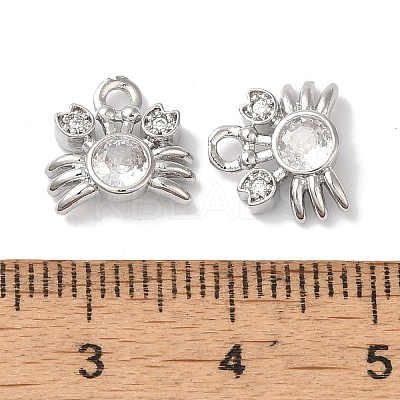 Brass Micro Pave Clear Cubic Zirconia Pendants KK-U013-03P-1