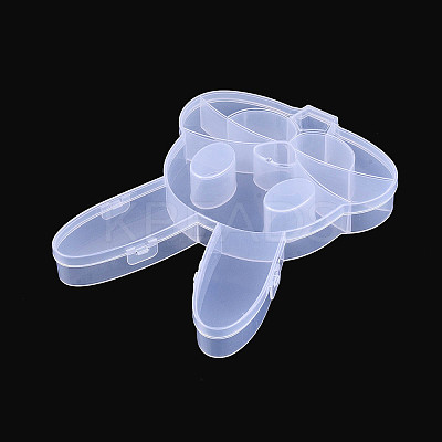 Easter Rabbit 13 Grids Plastic Bead Storage Containers with Hinged Lid CON-T001-04-1