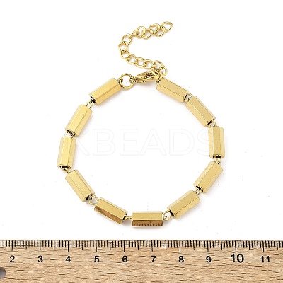 304 Stainless Steel Hexagon Link Chain Bracelets for Women Men BJEW-F488-16G-1