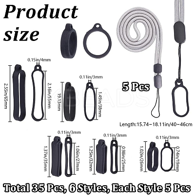 DIY Electronic Stylus & Lighter Silicone Oval Holder Neck Lanyard Making Kit FIND-CP0002-38-1