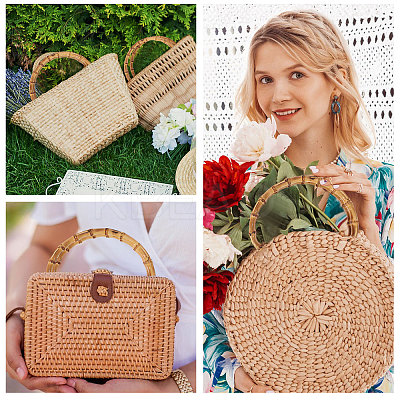 Bamboo Stick D Ring Bag Handles LS-PURS-WH0816-004-1