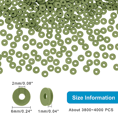 10 Strands Flat Round Handmade Polymer Clay Beads CLAY-PH0001-44O-1