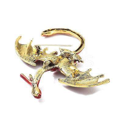 Dragon Alloy Rhinestone Brooches JEWB-K018-08AG-01-1