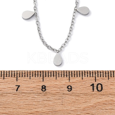 304 Stainless Steel Teardrop Tassel Y Necklaces NJEW-R026-24P-1