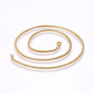 304 Stainless Steel Box Chain Necklaces NJEW-F227-09G-03-1
