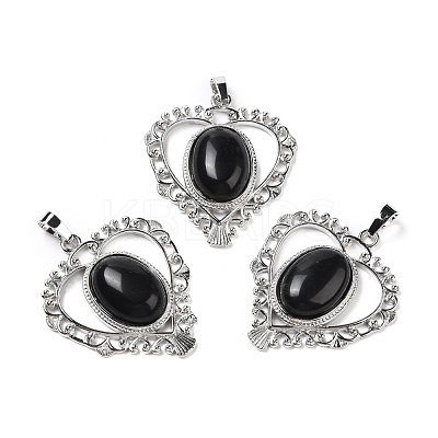 Natural Obsidian Pendants G-I322-04P-02-1