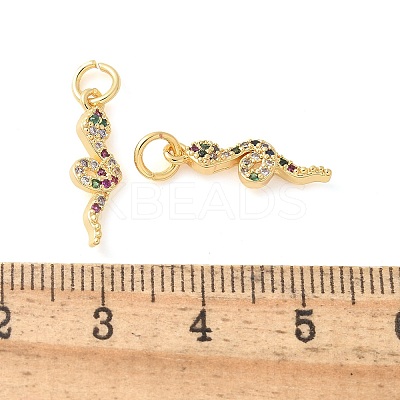 Brass Micro Pave Cubic Zirconia Charms KK-U056-35G-1