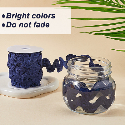 9 Yards Polyester Wavy Fringe Trim Ribbon OCOR-XCP0002-94A-1