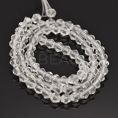 Faceted Bicone Glass Beads Strands X-EGLA-P016-4mm-01-1