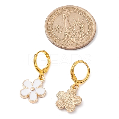 Flower Alloy Enamel Leverback Earrings & Pendant Necklaces Sets SJEW-JS01298-1
