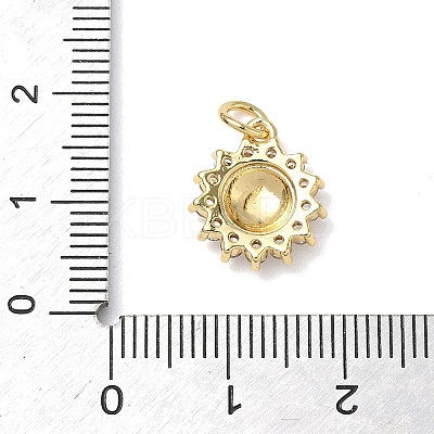 Brass Micro Pave Clear Cubic Zirconia Charms KK-L253-22G-02-1