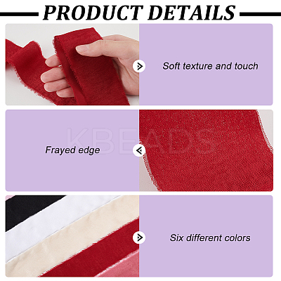 6 Rolls 6 Colors Polyester Ribbons OCOR-BC0006-36B-1