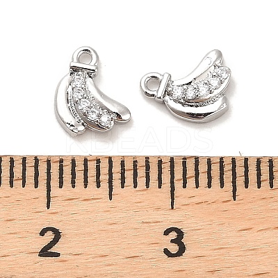 Brass Micro Pave Clear Cubic Zirconia Charms KK-C054-12P-1