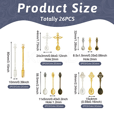 26Pcs 13 Style Zinc Alloy Pendants FIND-TA0002-53-1