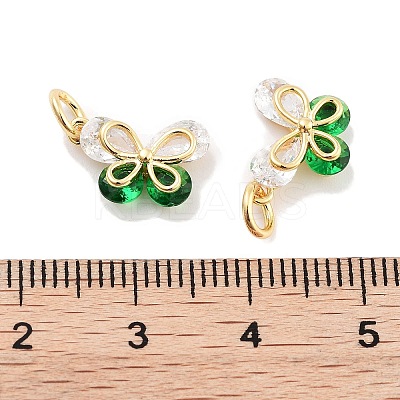 Brass Micro Pave Cubic Zirconia Pendants KK-P271-03G-C-1