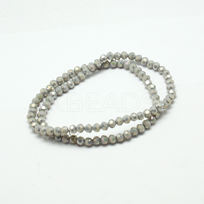 Faceted(32 Facets) Round Full Rainbow Plated Imitation Jade Electroplate Glass Beads Strands EGLA-J130-FR11-1