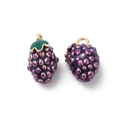 Real 18K Gold Plated Tone Brass Enamel Charms KK-P234-07G-1
