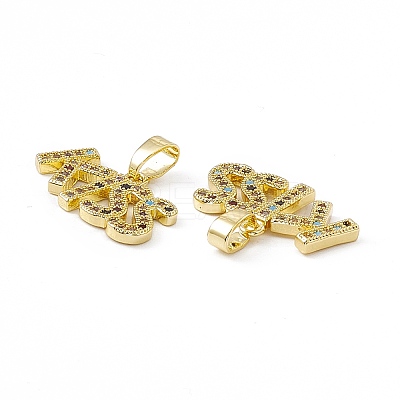 Brass Micro Pave Cubic Zirconia Pendants KK-E068-VC044-1