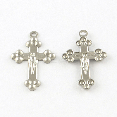Tarnish Resistant Crucifix Cross 201 Stainless Steel Pendants STAS-R075-15-1