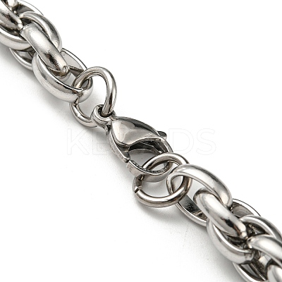 Non-Tarnish 201 Stainless Steel Rope Chain Necklace STAS-Z056-03P-1
