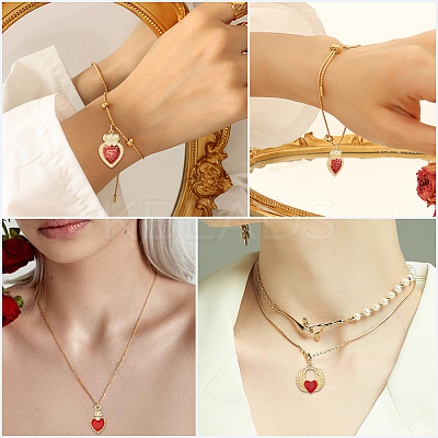 6Pcs 3 Styles Brass Enamel Pendants KK-BBC0019-86-1
