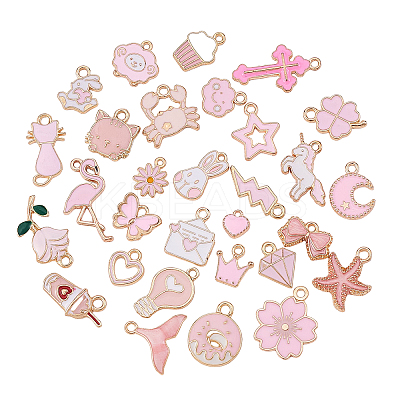 30Pcs 30 Style Alloy Enamel Pendants & Charms ENAM-CJ0001-116-1
